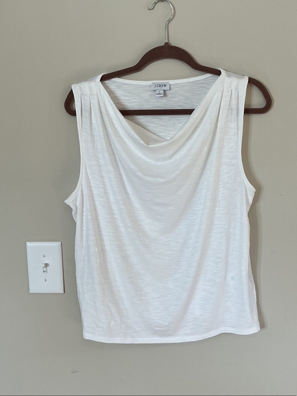 J. Crew White Cowl Neck Sleeveless Camisole